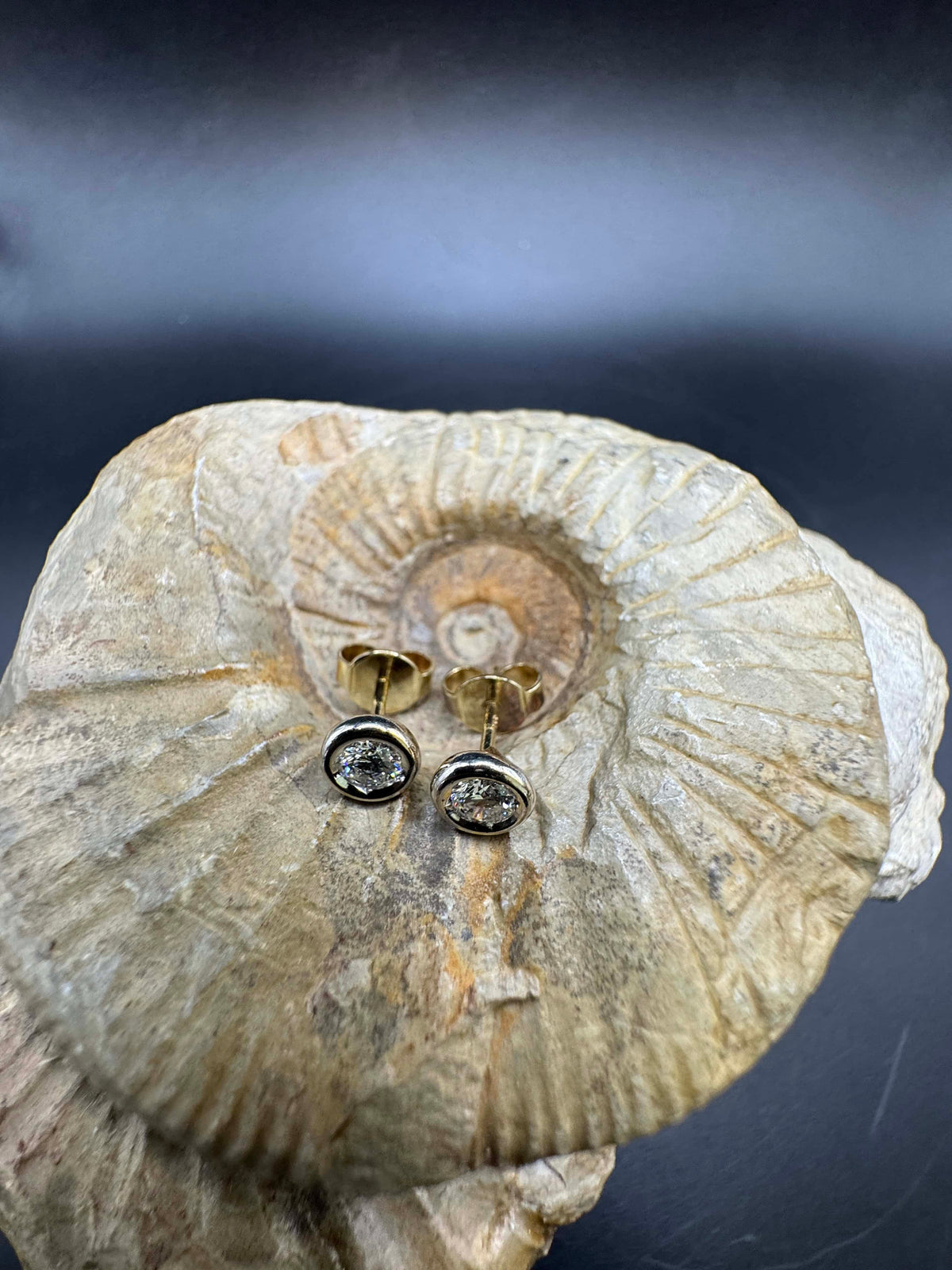 Bicolor Brillantstecker in 14 Karat Gold mit feinen Brillanten