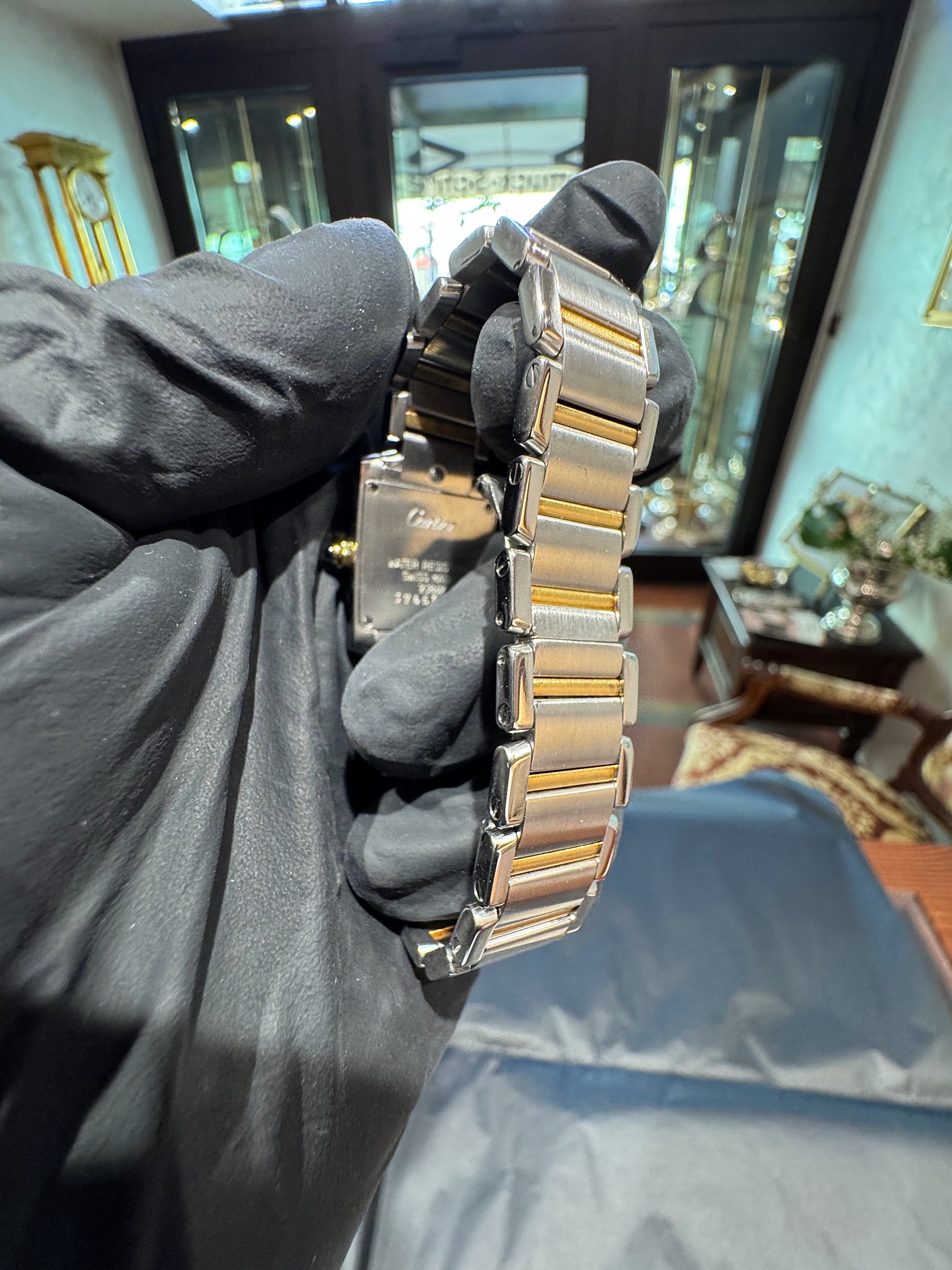 Cartier Tank Française Ref. 2384 Damenuhr in Gold/Stahl