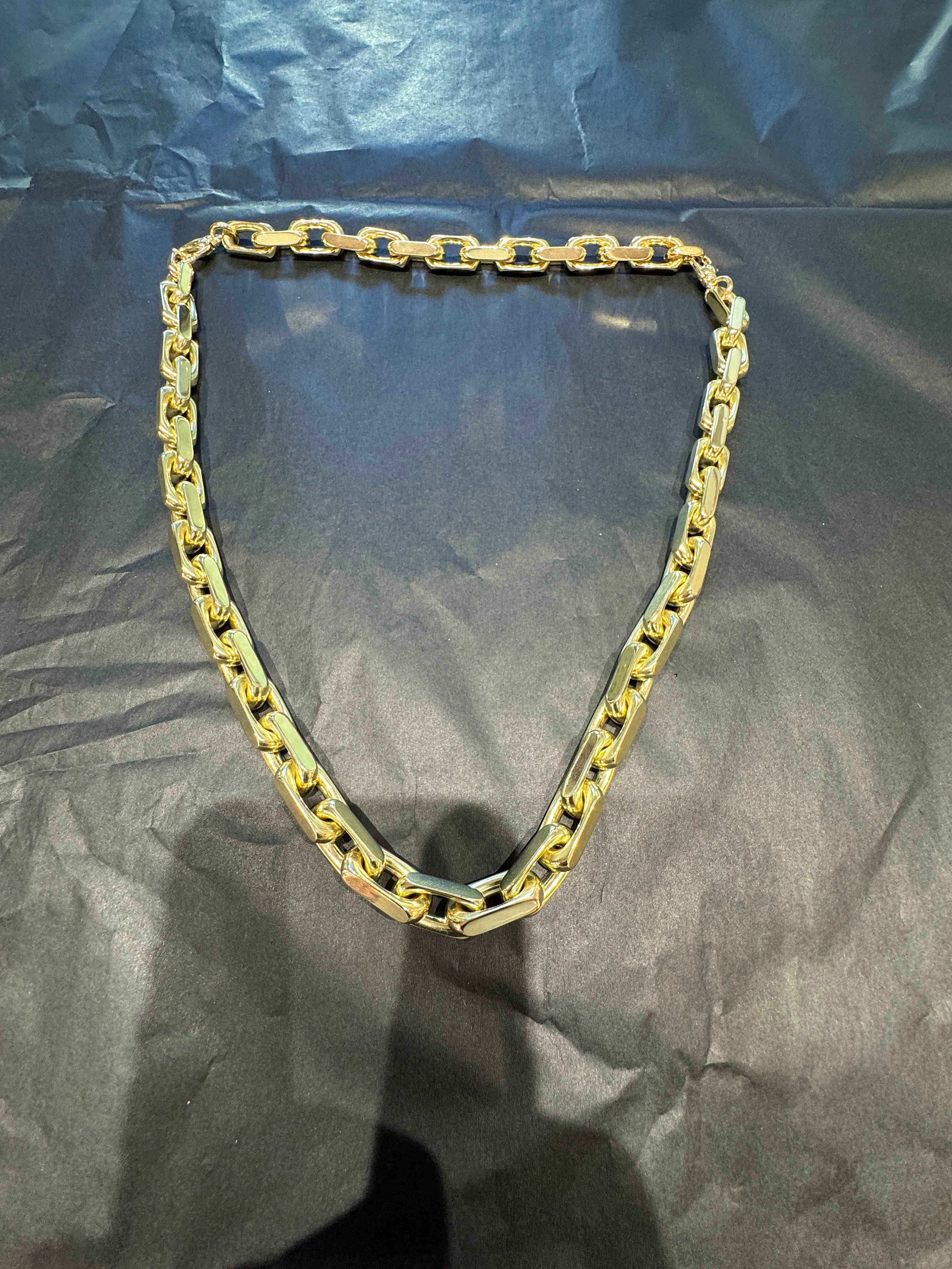 Diamantierte Ankerkette mit Armband in 14 Karat Gelbgold - über 500 Gramm Gold (PREIS AUF ANFRAGE)