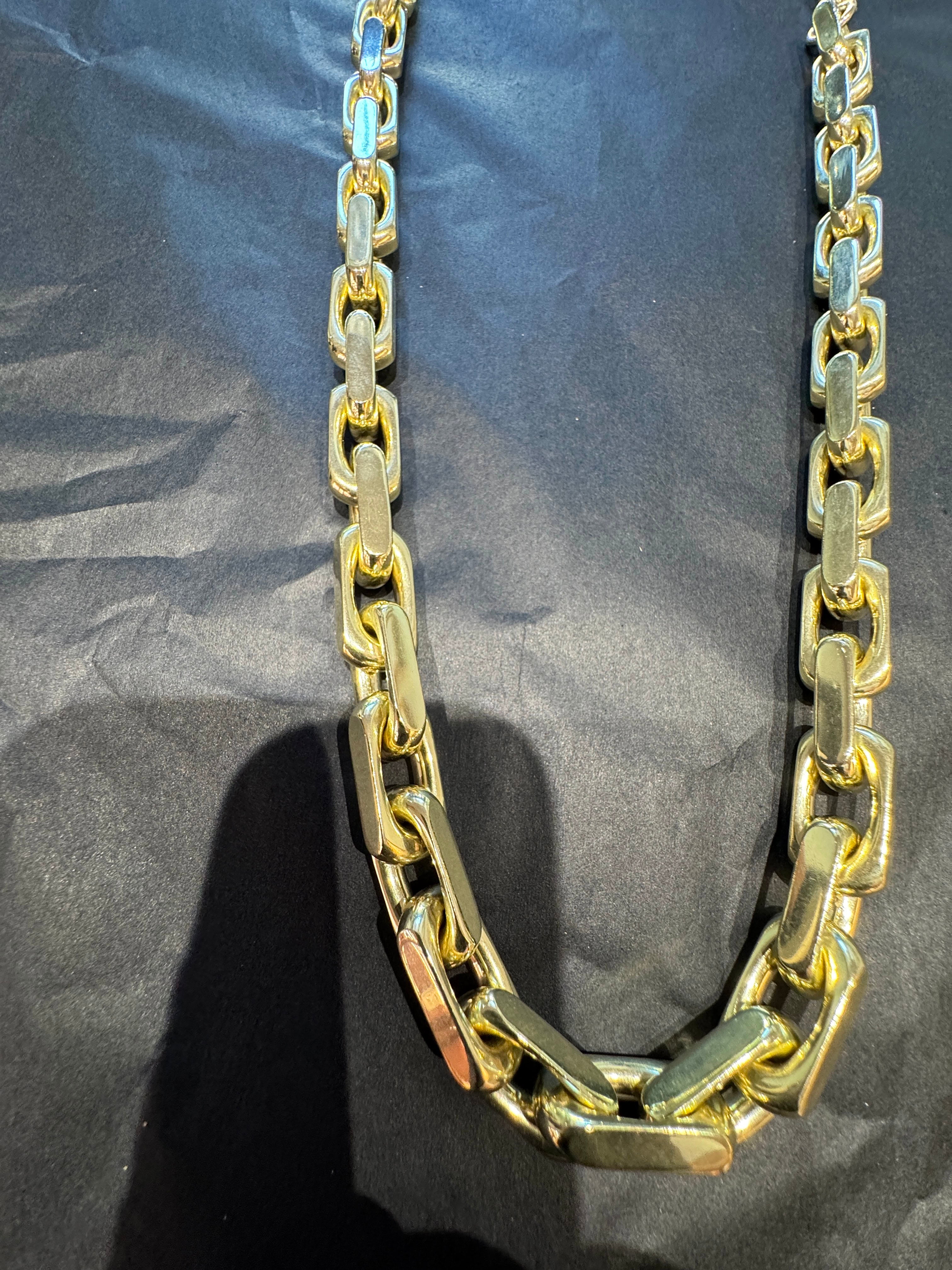 Diamantierte Ankerkette mit Armband in 14 Karat Gelbgold - über 500 Gramm Gold (PREIS AUF ANFRAGE)
