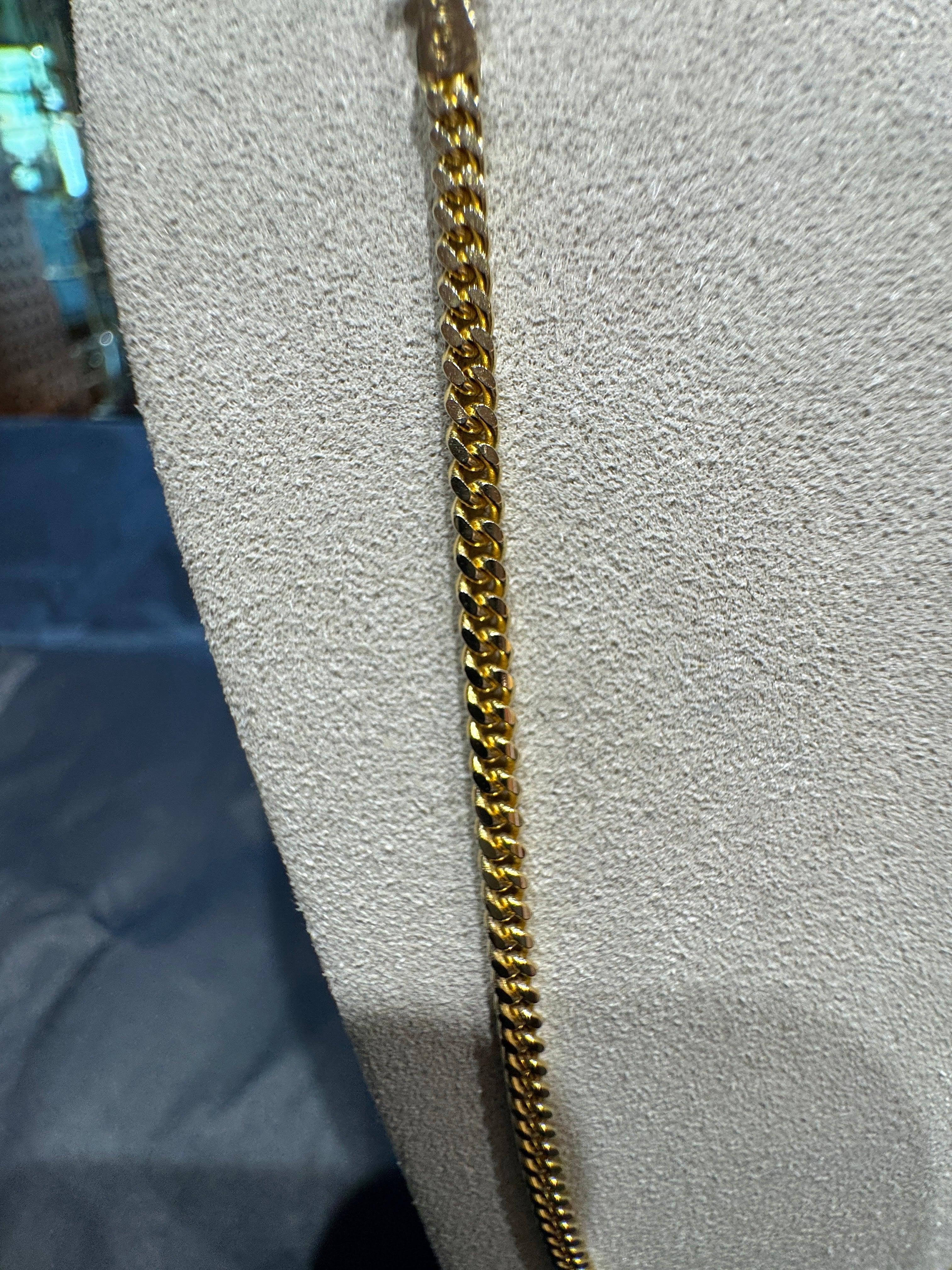 Elegante Panzerkette in 14 Karat Gelbgold mit Karabinerverschluss