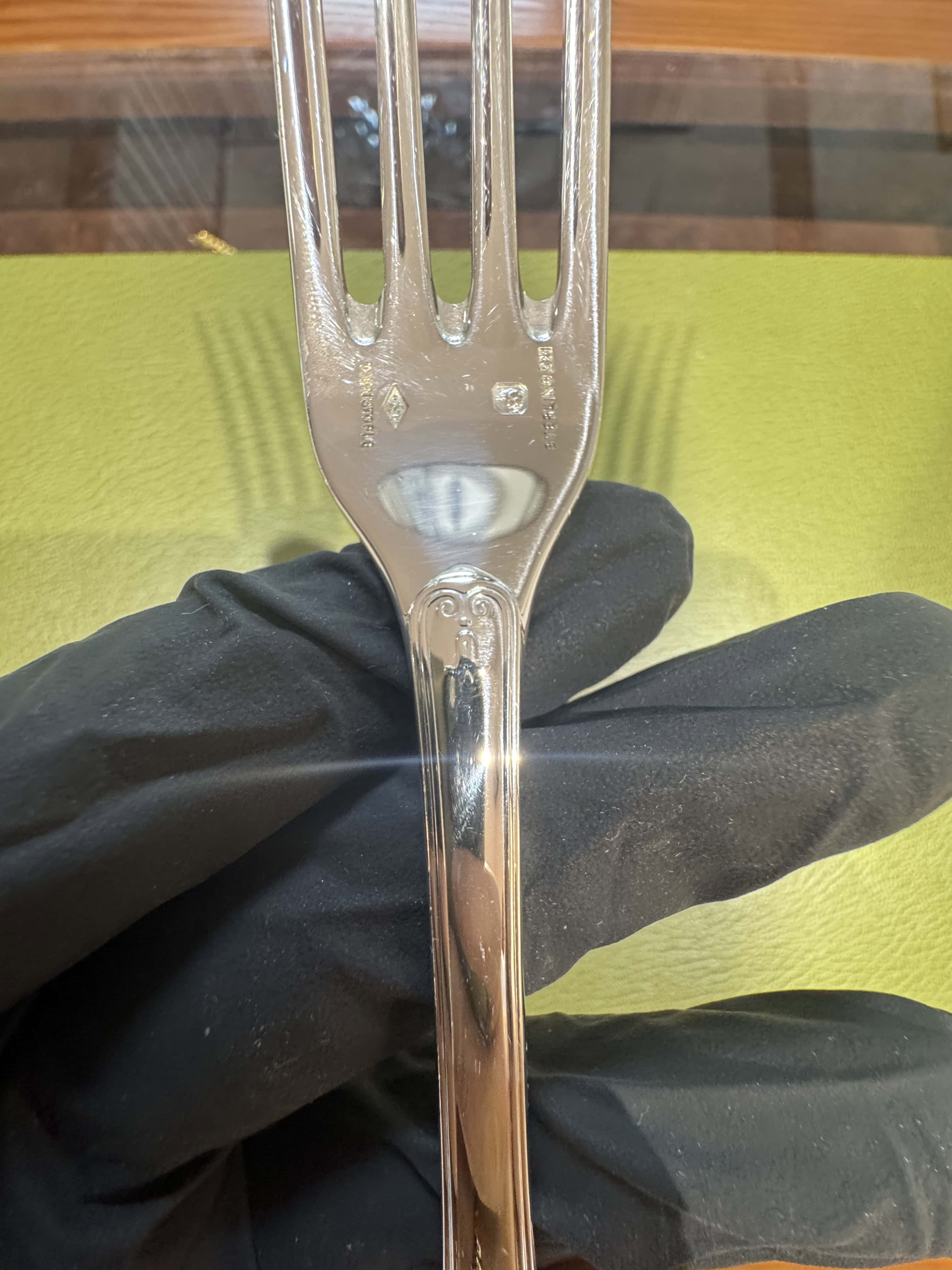 Sterling-Silber-Besteckset von Christofle Malmaison für 6 Personen – 30-teilig mit Koffer