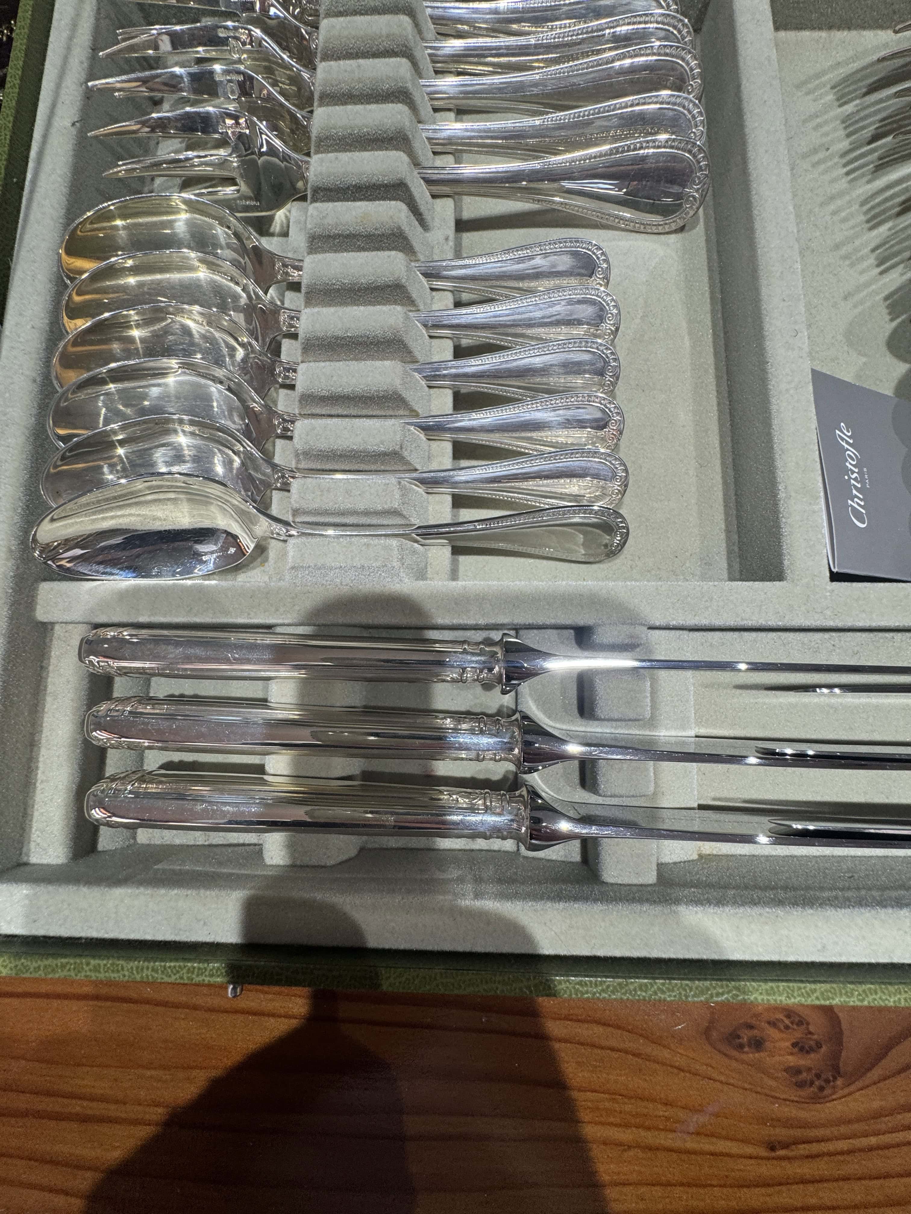 Malmaison Sterling-Silber-Besteckset von Christofle für 6 Personen – 30-teilig mit Koffer