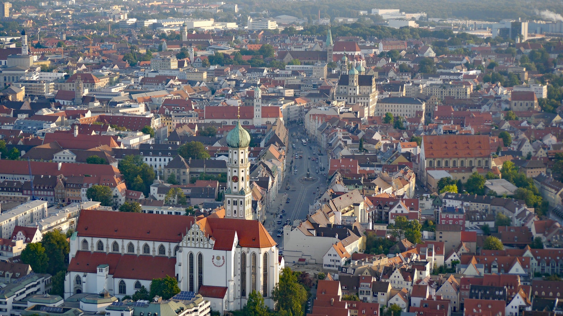 Augsburger Innenstadt von oben