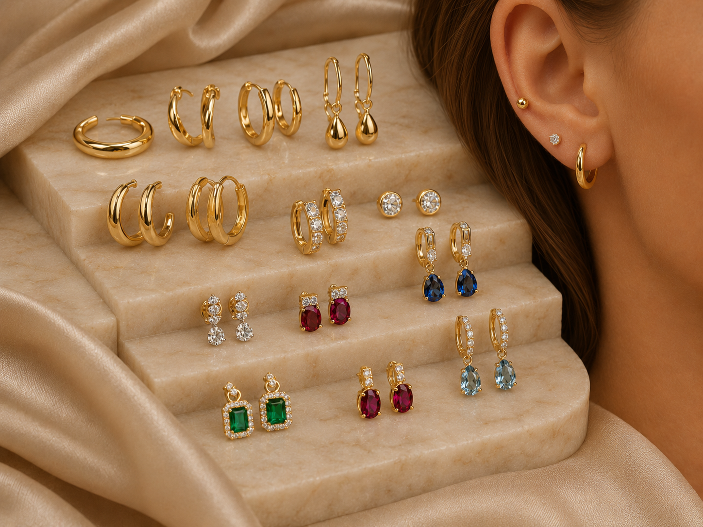 Ohrringe aus Gold mit Edelsteinen & Diamanten