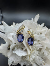 Elegante Ohrringe in 14 Karat (585) Gelbgold mit Tansaniten & Brillanten