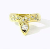Eleganter Ring in 14 Karat Gelbgold mit feinen Brillanten
