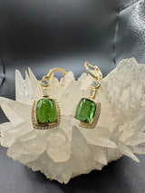 Hängende Ohrringe in 18 Karat Gelbgold mit Brillanten, Diamanten & Turmalinen