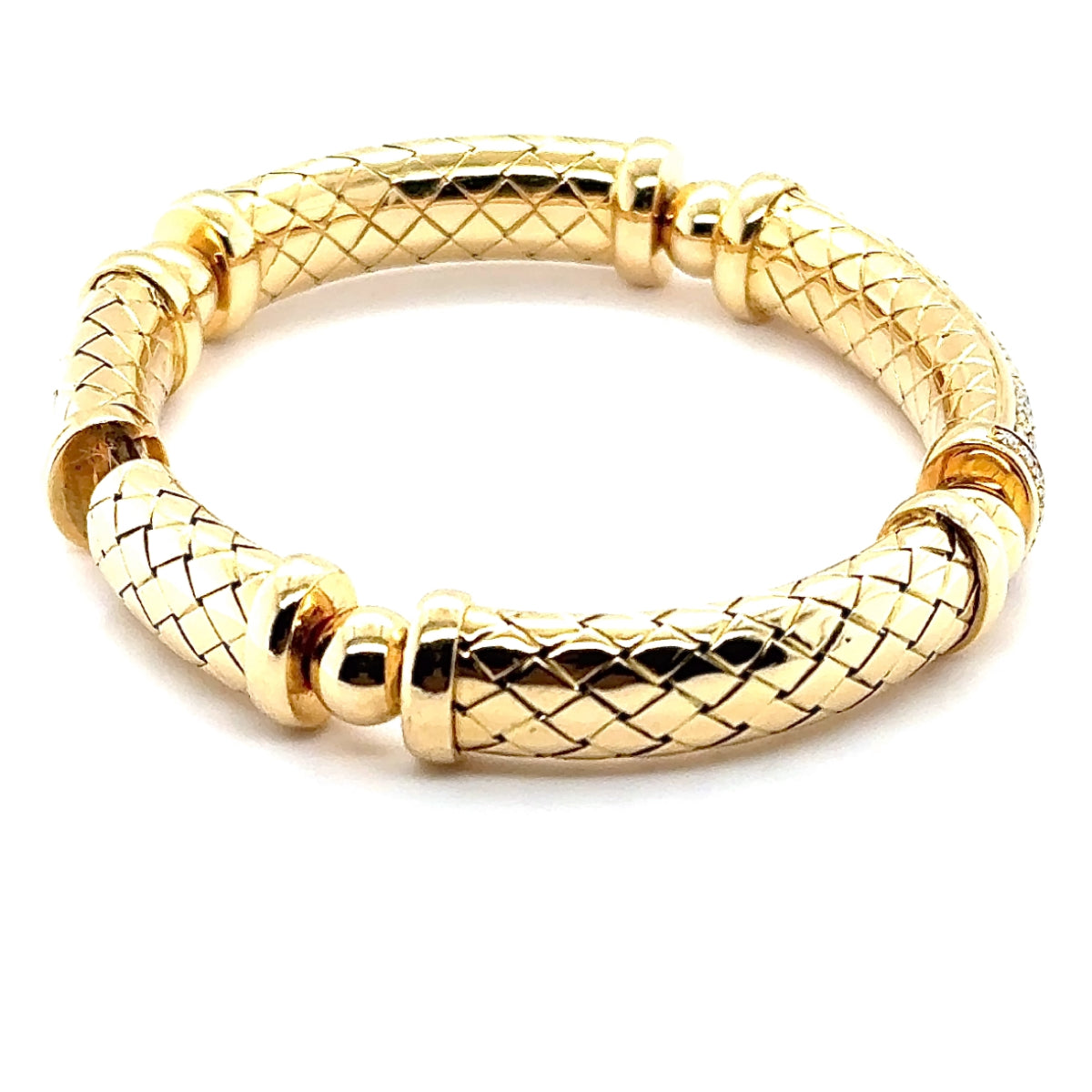 Herausragender Armreif in 18 Karat Gelbgold mit 100 hochfeinen Brillanten