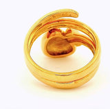 Dekorativer Herz-Ring in 18 Karat Gelbgold mit Brillanten