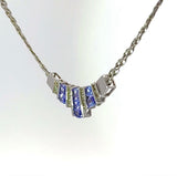 Elegantes Collier in 14 Karat Weißgold mit feinen Tansaniten & Brillanten