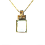 Handgefertigter Anhänger in 14 Karat Gelbgold mit Aquamarin & Brillanten