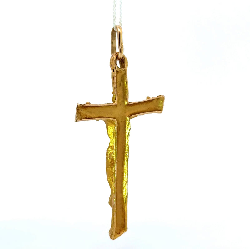 Kreuzanhänger in 14 Karat Gelbgold mit Jesusfigur