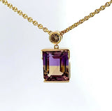 Moderner Ametrin Anhänger in 14 Karat Gelbgold mit Fancy Brillant