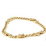 Ausgefallenes Panzerketten-Armband in 18 Karat Gelbgold mit Brillanten