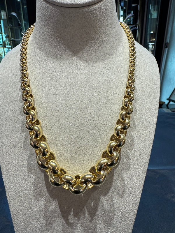 Leuchtendes Erbsencollier in 8 Karat Gelbgold mit schönem Verlauf