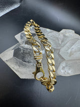 Massives Panzerketten-Armband in 14 Karat Gelbgold mit Karabiner