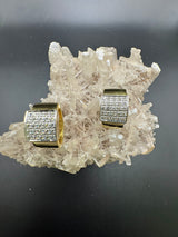 Handgefertigte Kreolen in 18 Karat (750) Gelb- und Weißgold mit hochfeinen Brillanten
