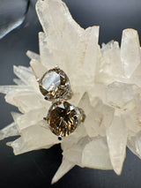 Riesige Brillantstecker in 18 Karat Weißgold mit fancy Brillanten