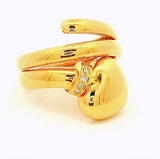 Dekorativer Herz-Ring in 18 Karat Gelbgold mit Brillanten