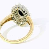 Vintage-Ring in 14 Karat Gelb- und Weißgold mit Saphir und Diamanten