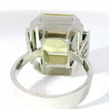 Einmaliger Ring in 18 Karat Weißgold mit Zitronenquarz & Brillanten
