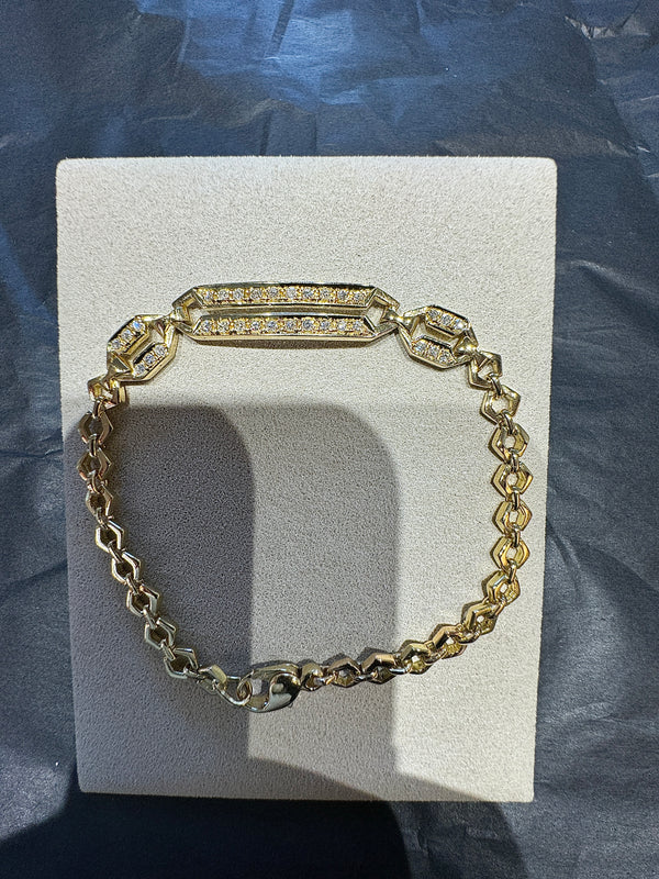 Stilvolles Armband in 18 Karat Gelbgold mit feinen Diamanten