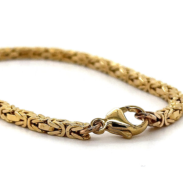 Zeitloses und massives Königsketten-Armband in 14 Karat Gelbgold - mit Karabiner