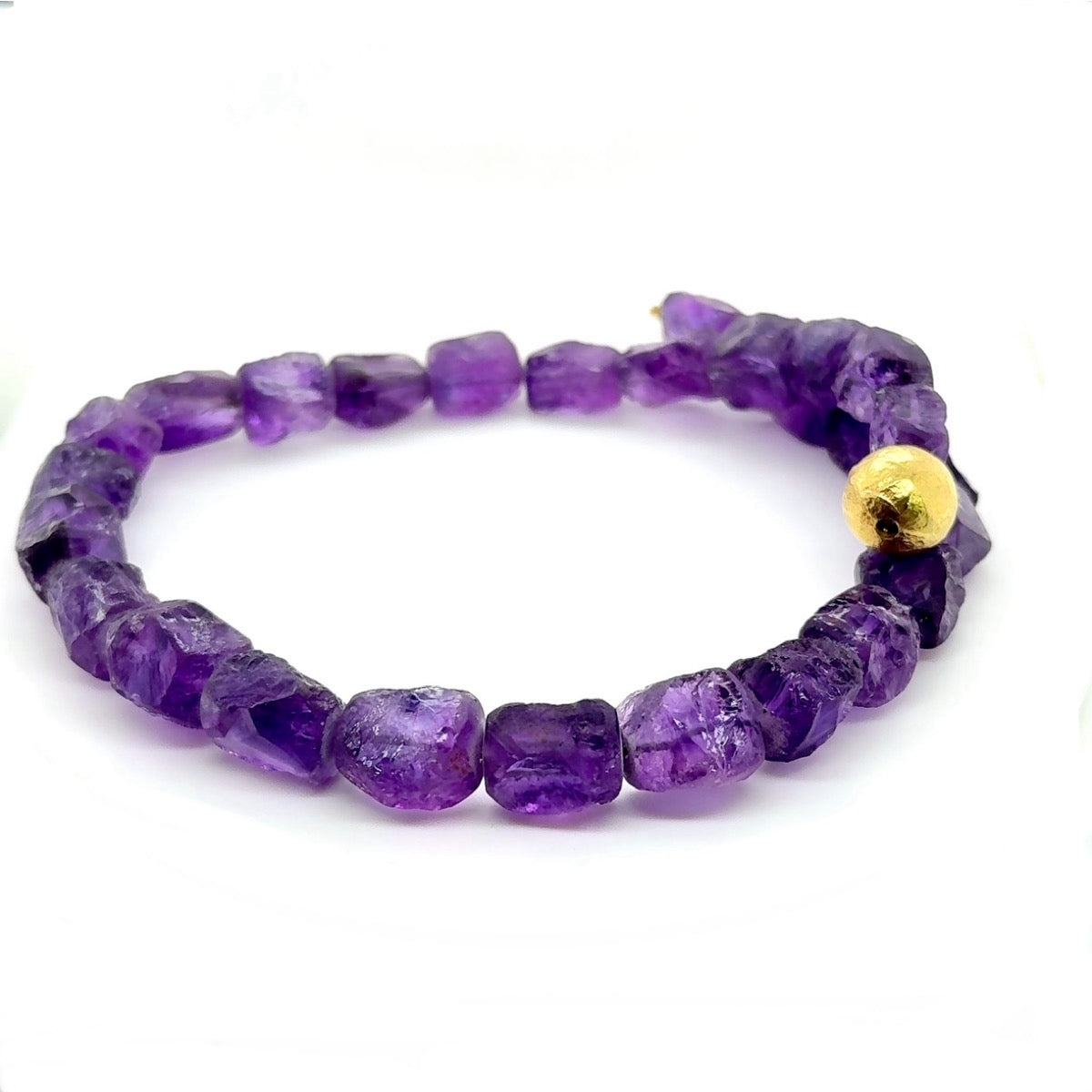Fancy necklace made of fine amethysts with 18 carat gold clasp