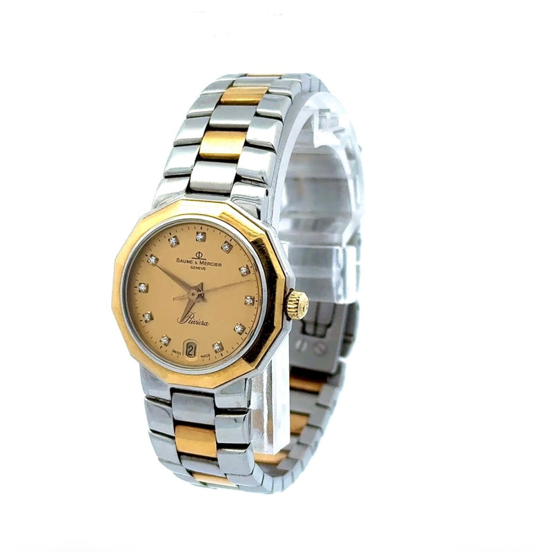 Baume & Mercier Riviera – elegante Bicolor-Damenuhr mit Diamantindexen