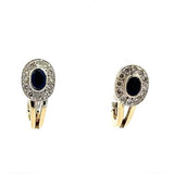 Elegante Ohrringe in 14 Karat Gelb- und Weißgold mit Saphiren & Brillanten