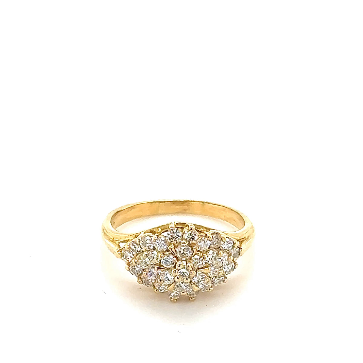 Wirkungsvoller Cocktailring in 18 Karat Gelbgold mit feinen Brillanten