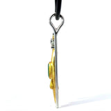 Einmaliger Anhänger in 18 Karat Weißgold & 900er Gelbgold mit Smaragd & Brillanten