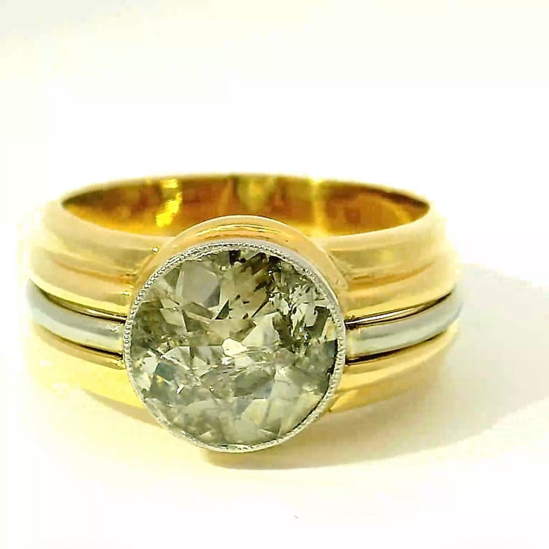 Beeindruckender Vintage-Ring in 14 Karat Gold mit riesigem Fancy-Diamanten