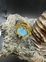 Original Goldbaur Ring in 18 Karat Gelbgold mit feinen Opal & Brillanten