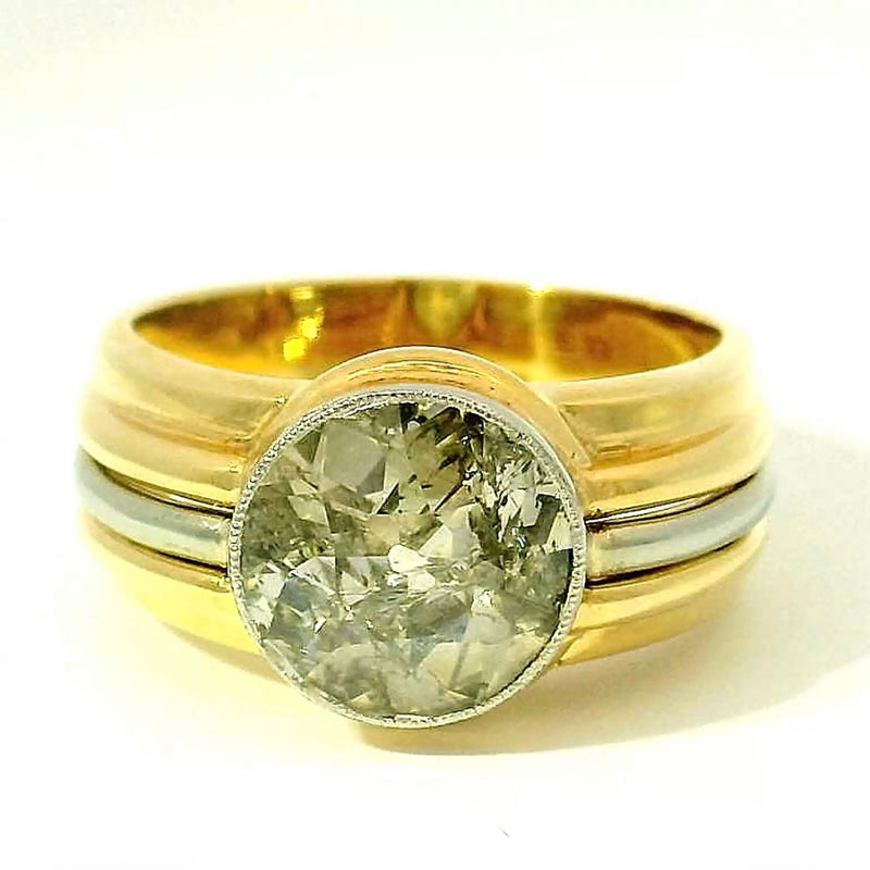 Beeindruckender Vintage-Ring in 14 Karat Gold mit riesigem Fancy-Diamanten
