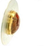 Einmaliger Anhänger in 925 Sterling Silber & 18 Karat Gold mit Natur-Feueropal