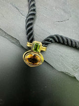 Modernes & elegantes Collier in 18 Karat Gelbgold mit Citrin & Peridot