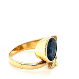 Original Ehinger Schwarz Ring in 18 Karat Gelbgold mit hochfeinen Saphir