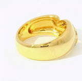 Handgefertigter Ring in 18 Karat Gelbgold mit gelbem Saphir und Brillanten