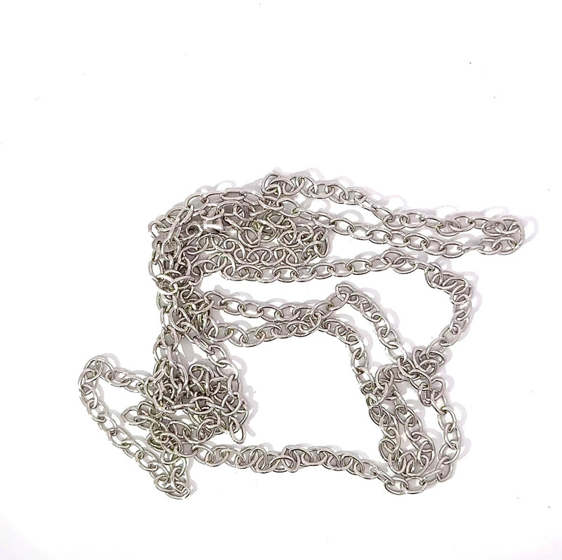 Lange Ankerkette in 14 Karat Weißgold mit Karabiner
