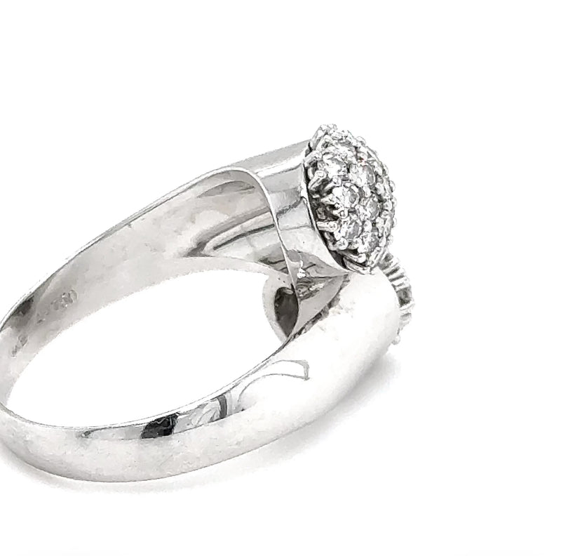 Zeitloser Toi et Moi Ring in 18 Karat Weißgold mit feinen Brillanten