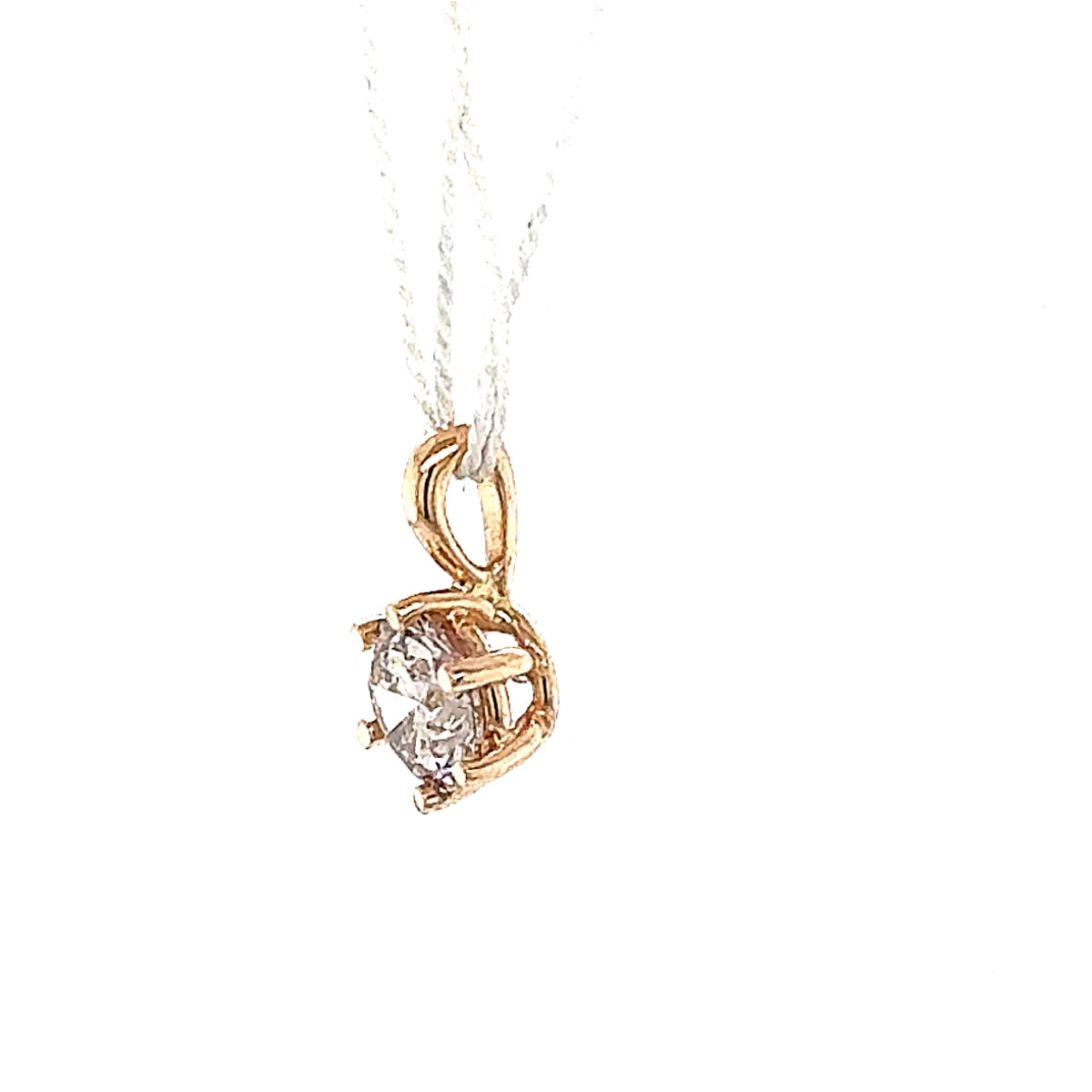 Modern Solitaire Pendant in 18K Rose Gold with Large Brilliant-cut Diamond