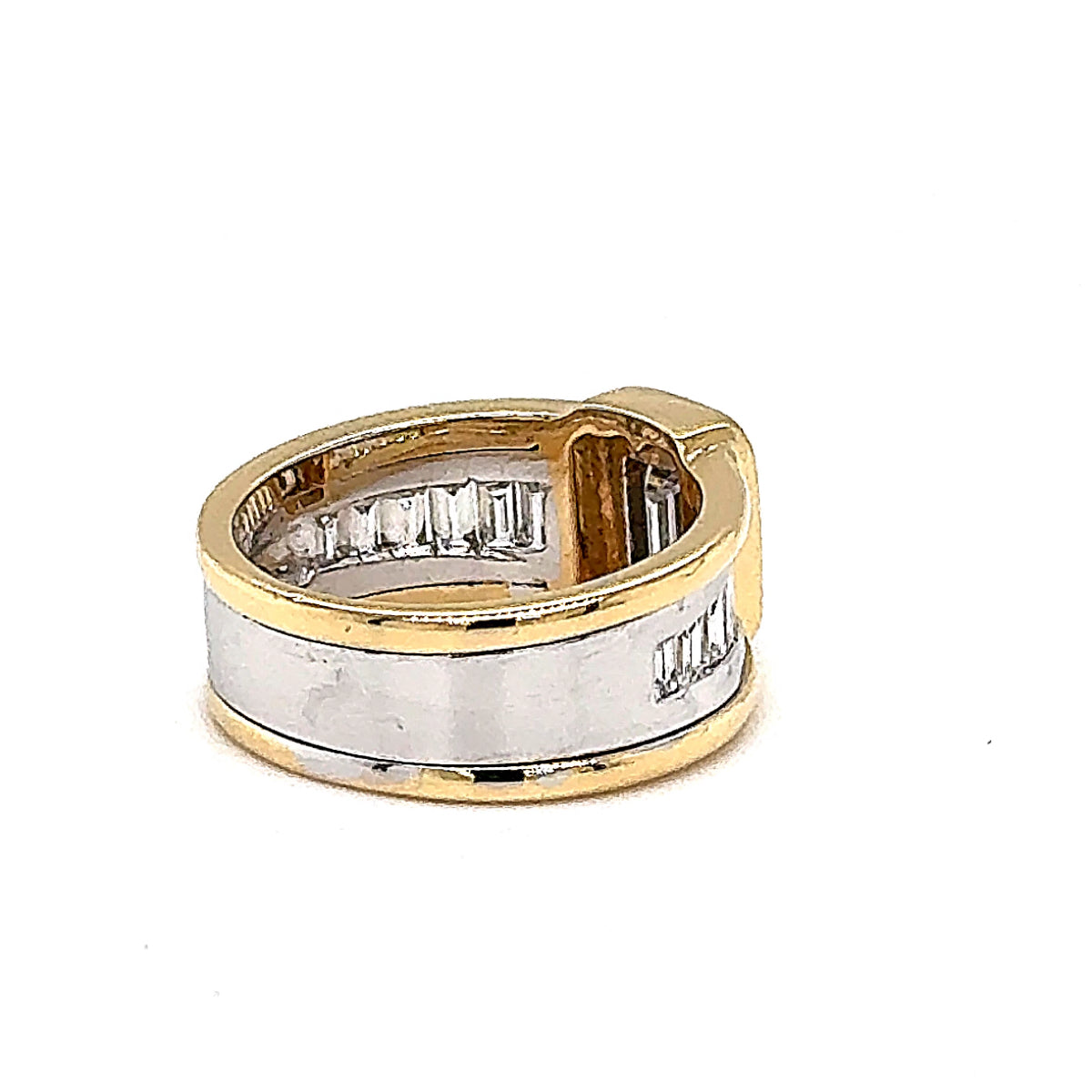 Handgefertigter Goldbaur Ring Bicolor in 18 Karat Gold mit Diamanten-Spitzenqualität