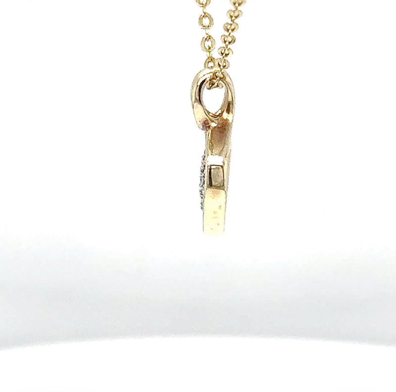 Zeitloser Herz-Anhänger in 14 Karat Gelb & Weißgold mit Kette