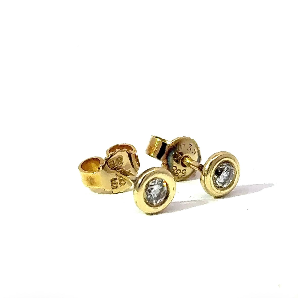 Ohrstecker in 14 Karat Gelbgold mit hochfeinen Brillanten