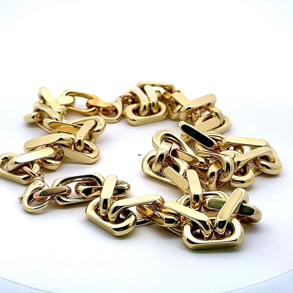 Diamantierte Ankerkette mit Armband in 14 Karat Gelbgold - über 500 Gramm Gold (PREIS AUF ANFRAGE)