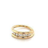 Eleganter Designerring in 14 Karat Gelbgold mit lebhaften Brillanten