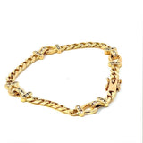 Ausgefallenes Panzerketten-Armband in 18 Karat Gelbgold mit Brillanten