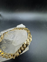 Massives Panzerketten-Armband in 14 Karat Gelbgold mit Karabiner